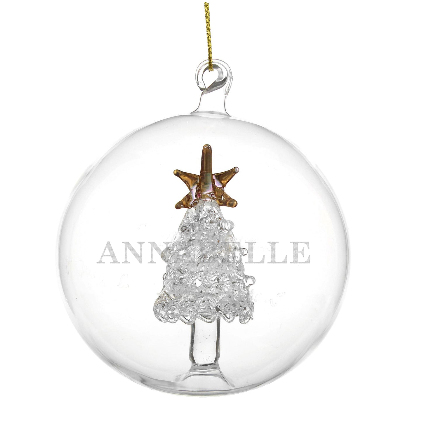 Personalised Name Only Christmas Tree Glass Bauble - MK&JD Gifts