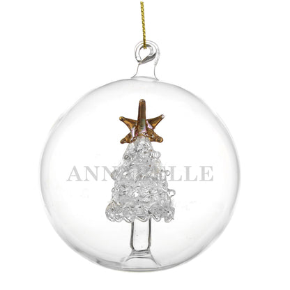 Personalised Name Only Christmas Tree Glass Bauble - MK&JD Gifts