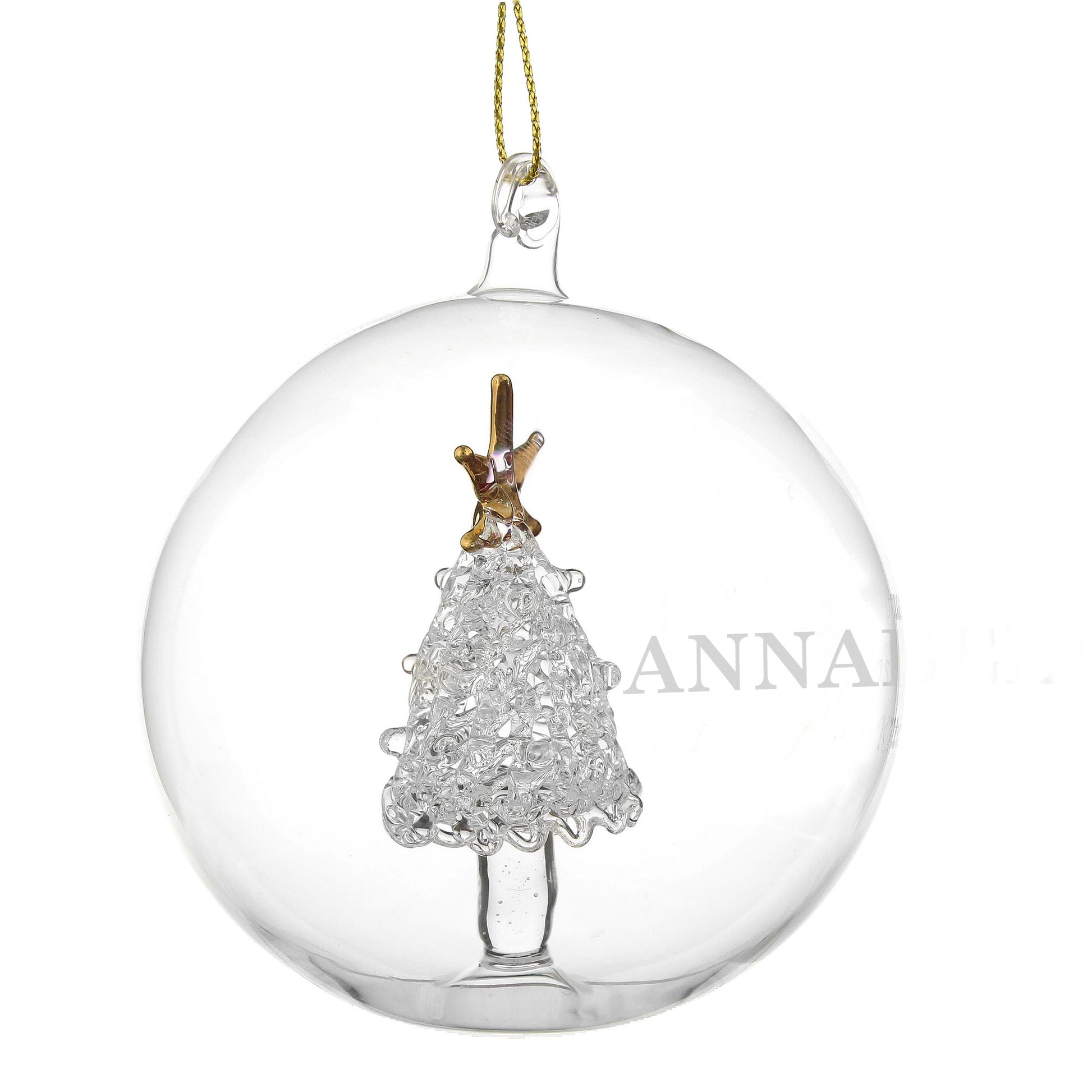 Personalised Name Only Christmas Tree Glass Bauble - MK&JD Gifts