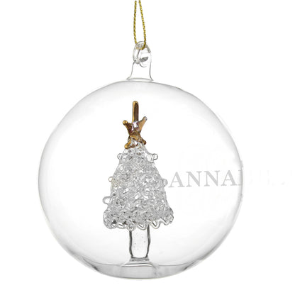 Personalised Name Only Christmas Tree Glass Bauble - MK&JD Gifts