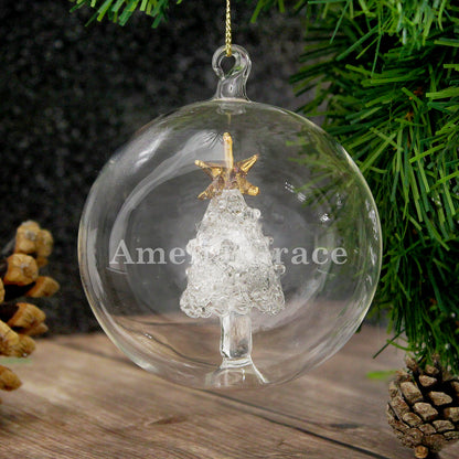 Personalised Name Only Christmas Tree Glass Bauble - MK&JD Gifts