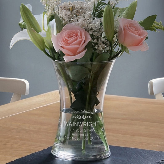 Personalised Classic Glass Vase - MK&JD Gifts