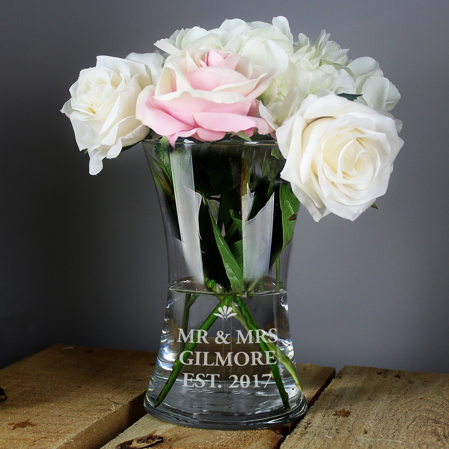 Personalised Bold Font Glass Vase