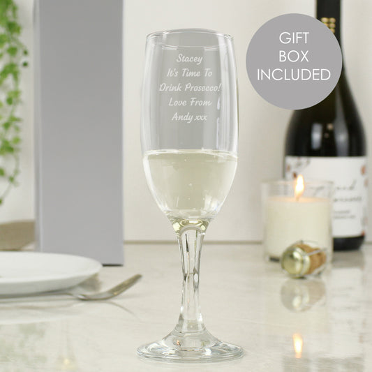 Personalised Any Message Prosecco Flute - MK&JD Gifts