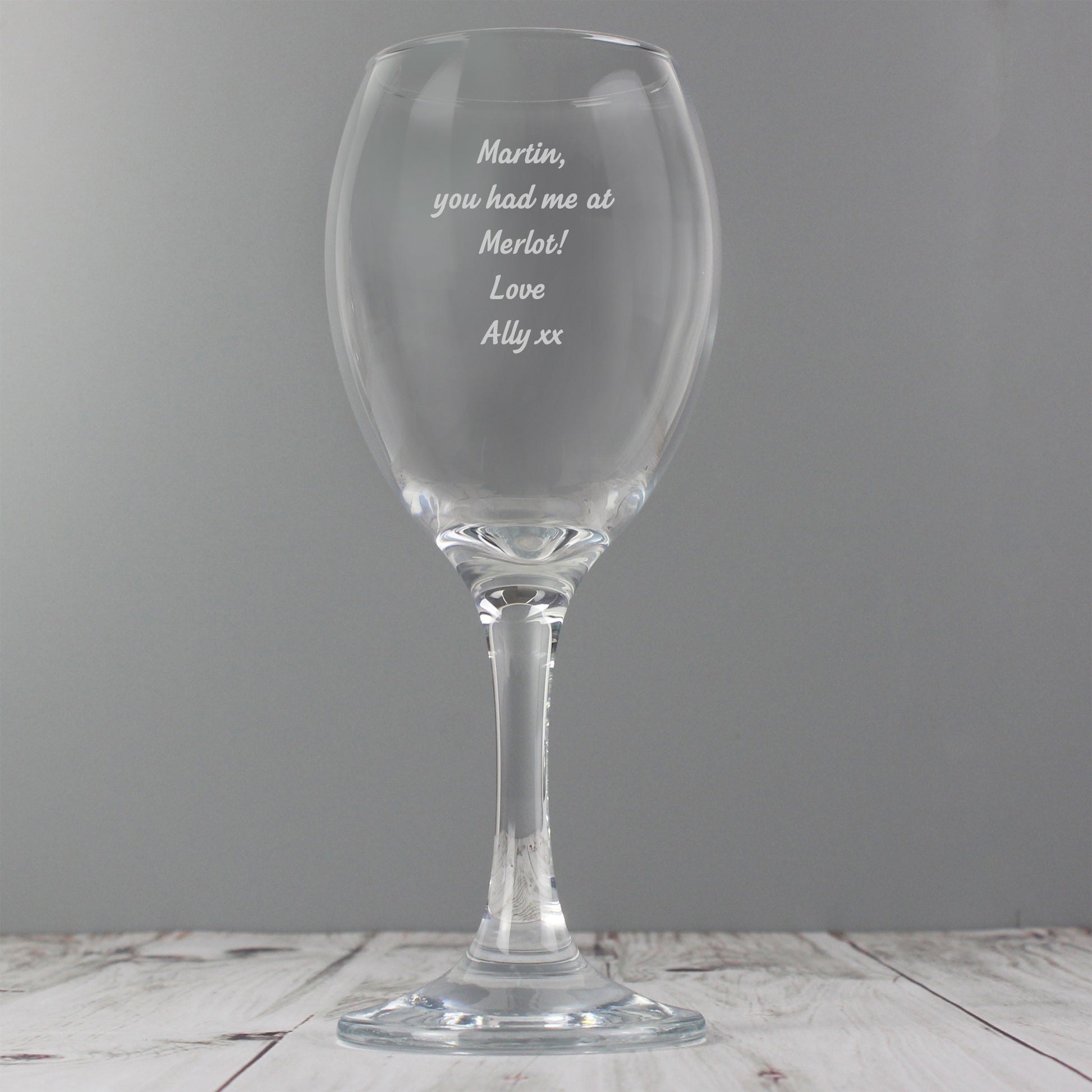 Personalised Any Message Wine Glass - MK&JD Gifts