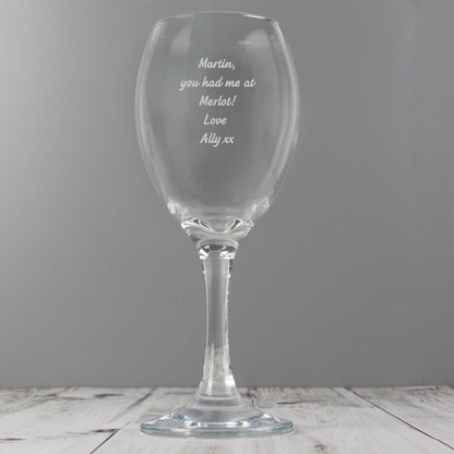Personalised Any Message Wine Glass - MK&JD Gifts
