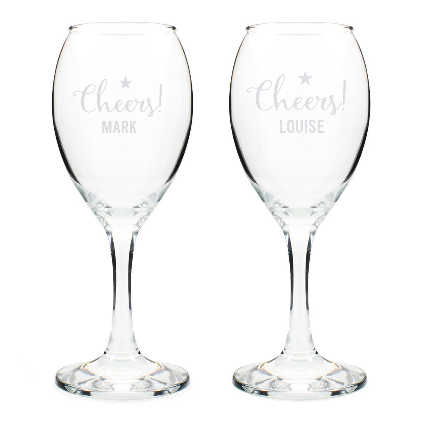 Personalised Cheers Wine Glass Set - MK&JD Gifts