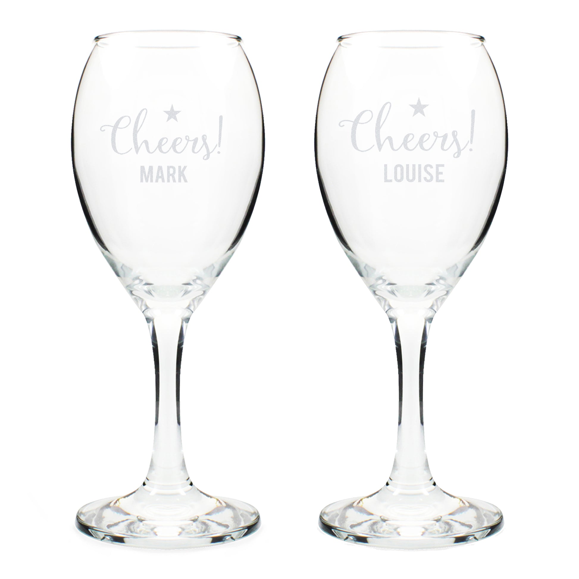 Personalised Cheers Wine Glass Set - MK&JD Gifts