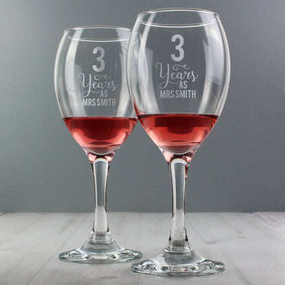 Personalised Years As... Wine Glass Set - MK&JD Gifts