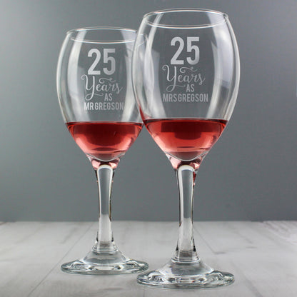 Personalised Years As... Wine Glass Set - MK&JD Gifts