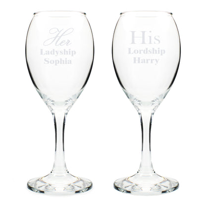 Personalised His & Her Wine Glass Set - MK&JD Gifts