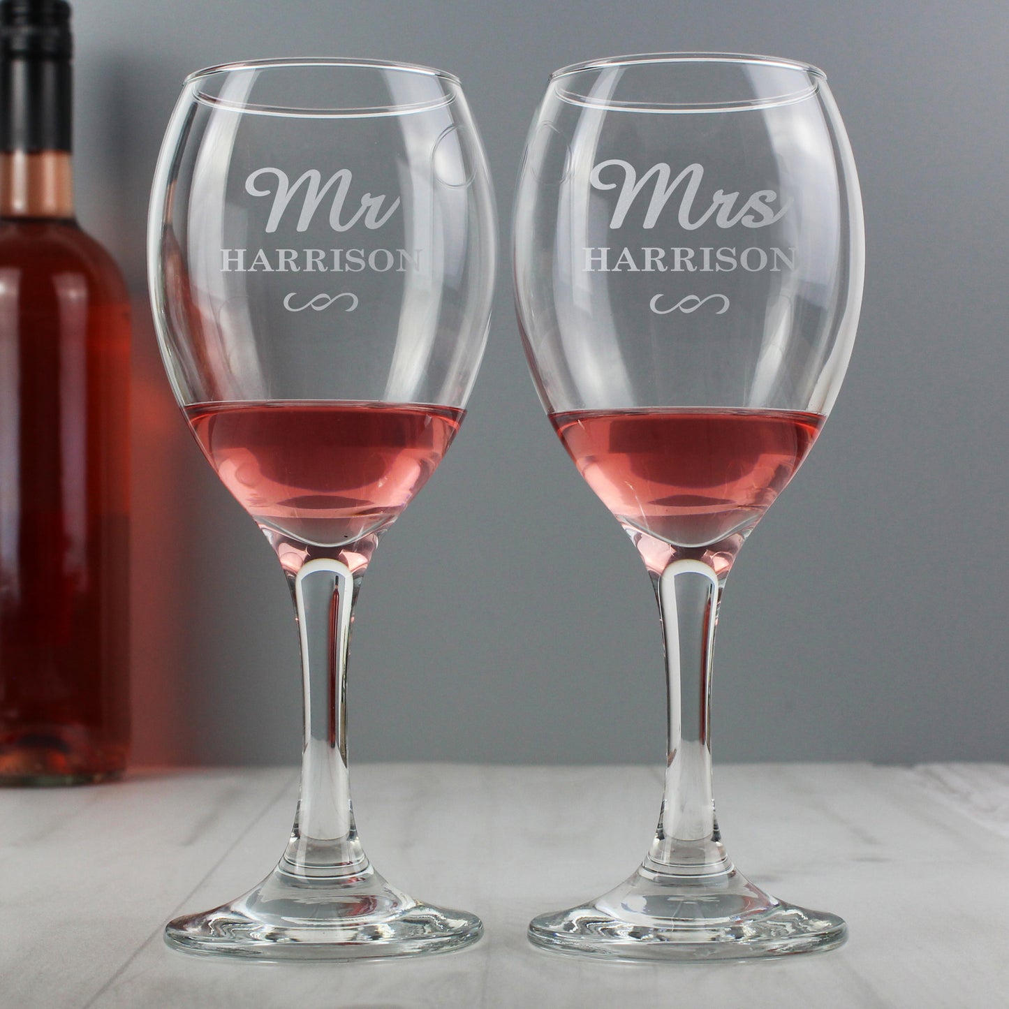 Personalised Mr & Mrs Wine Glass Set - MK&JD Gifts