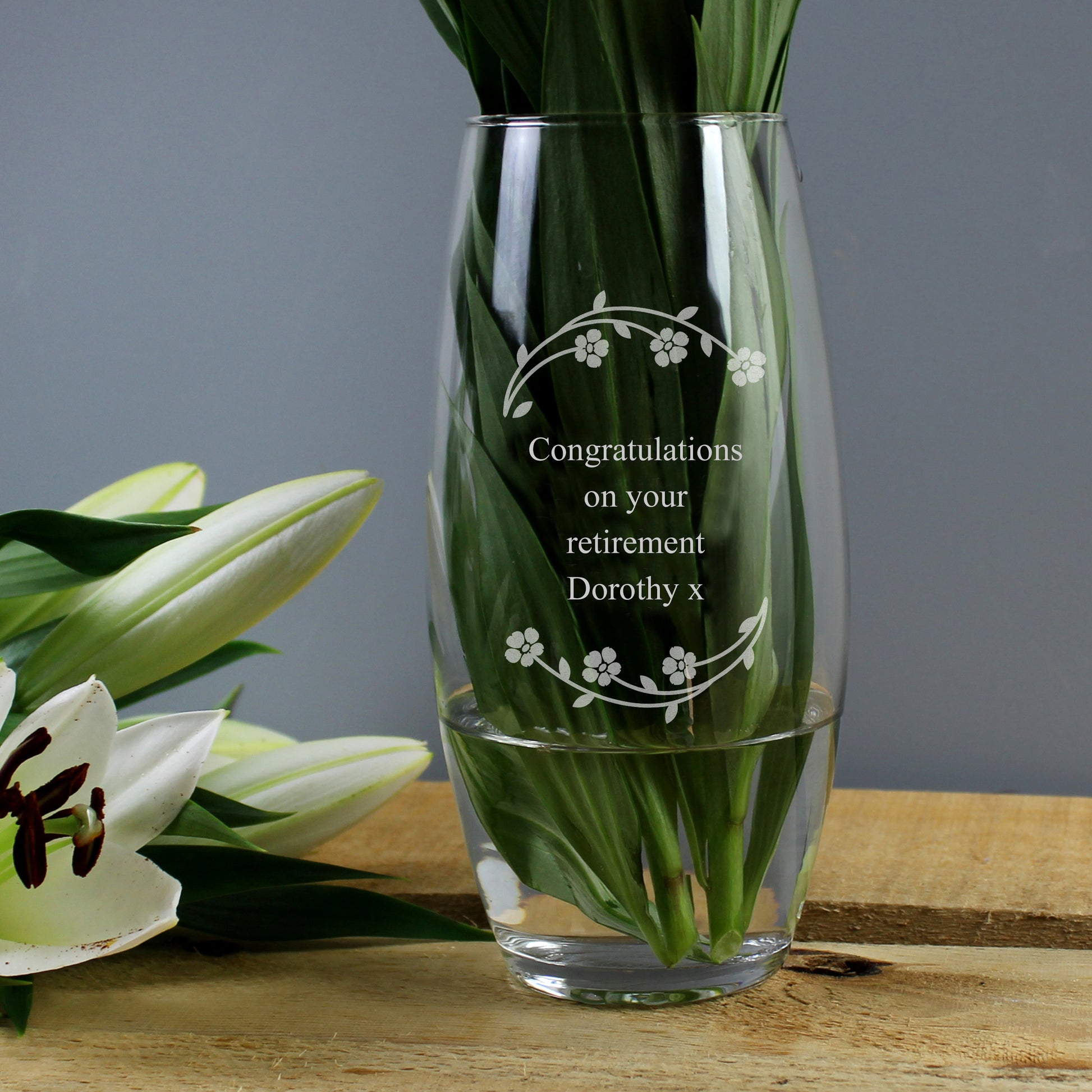 Personalised Floral Bullet Vase - MK&JD Gifts