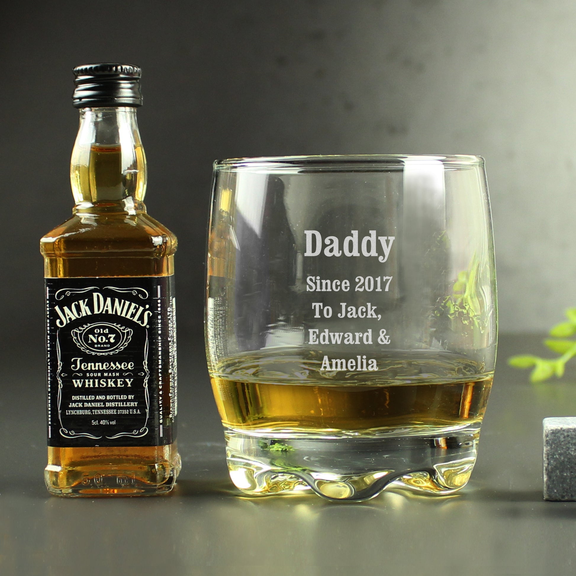 Personalised Tumbler and Whiskey Miniature Set - MK&JD Gifts