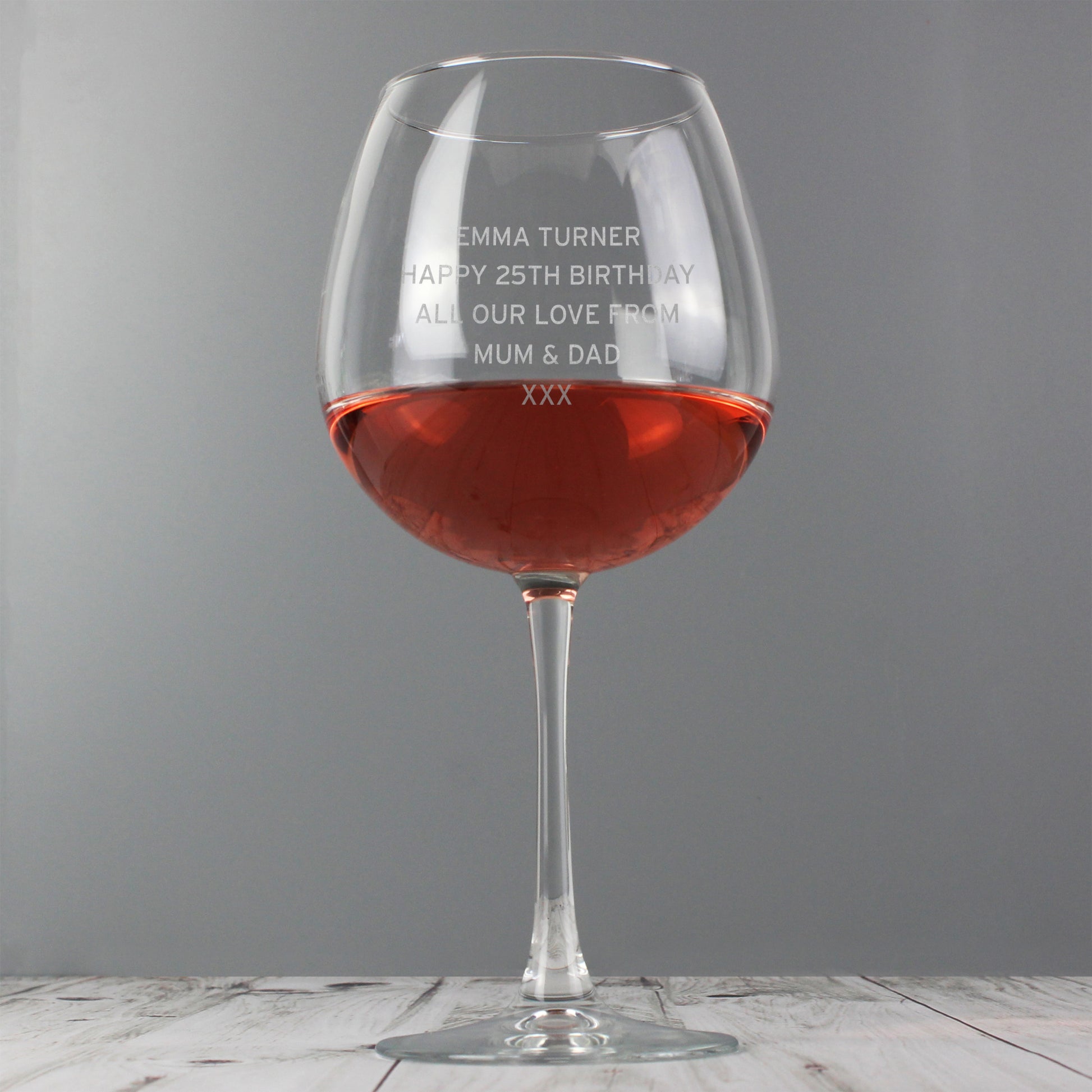 Personalised Bold Statement Bottle of Wine Glass - MK&JD Gifts