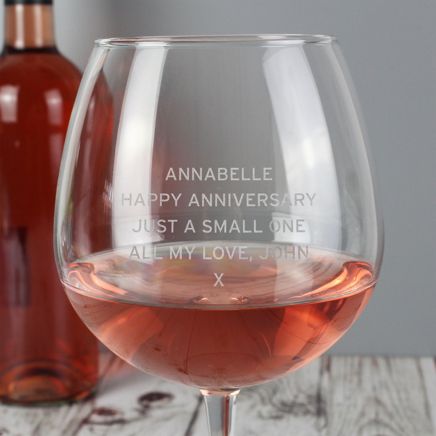 Personalised Bold Statement Bottle of Wine Glass - MK&JD Gifts