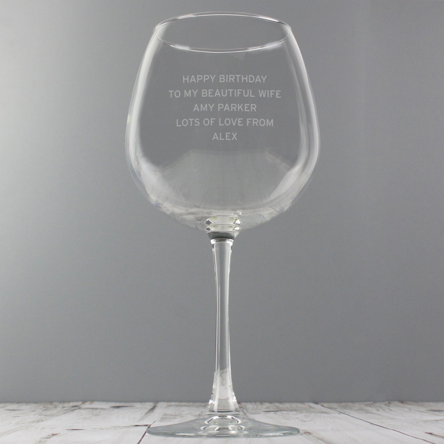 Personalised Bold Statement Bottle of Wine Glass - MK&JD Gifts