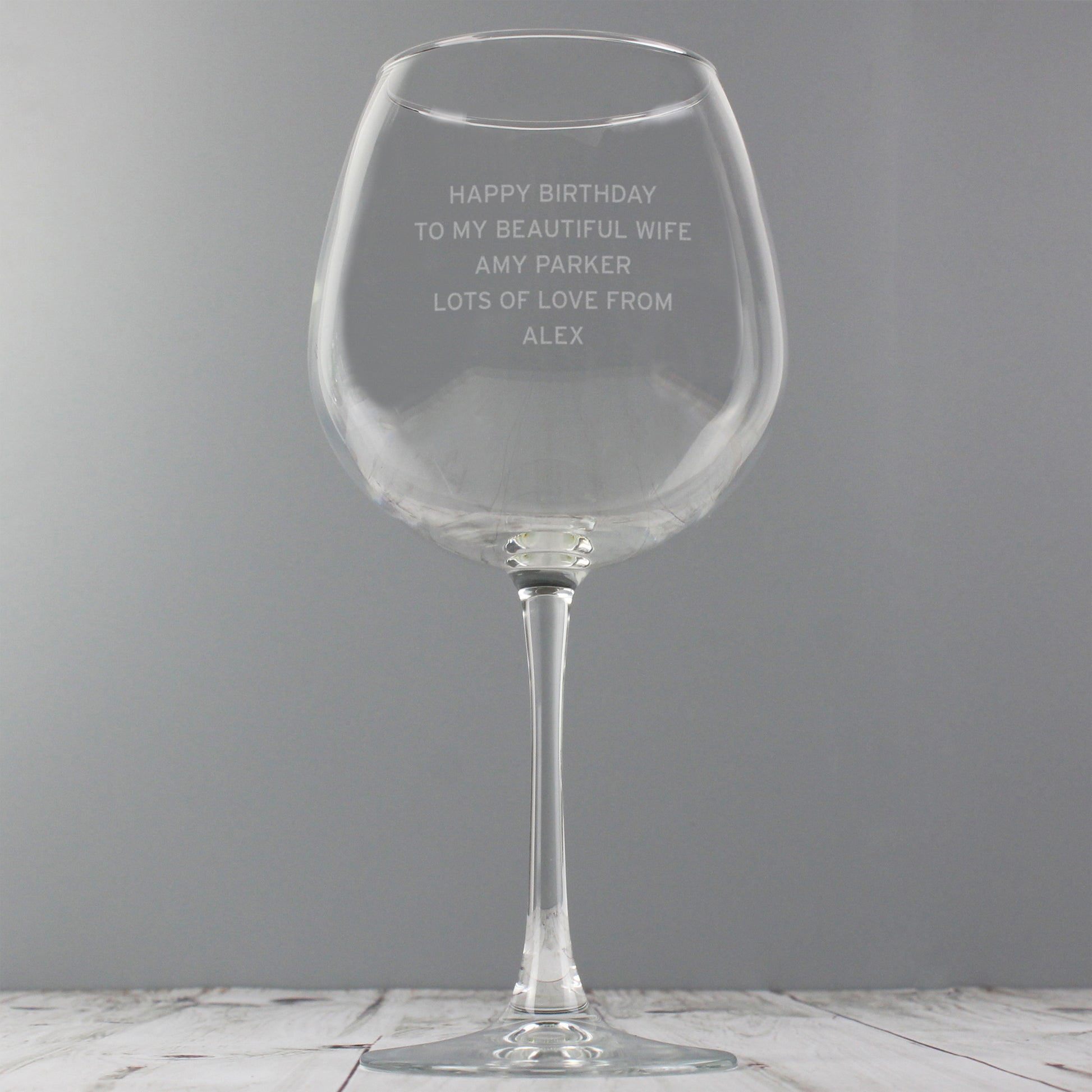 Personalised Bold Statement Bottle of Wine Glass - MK&JD Gifts