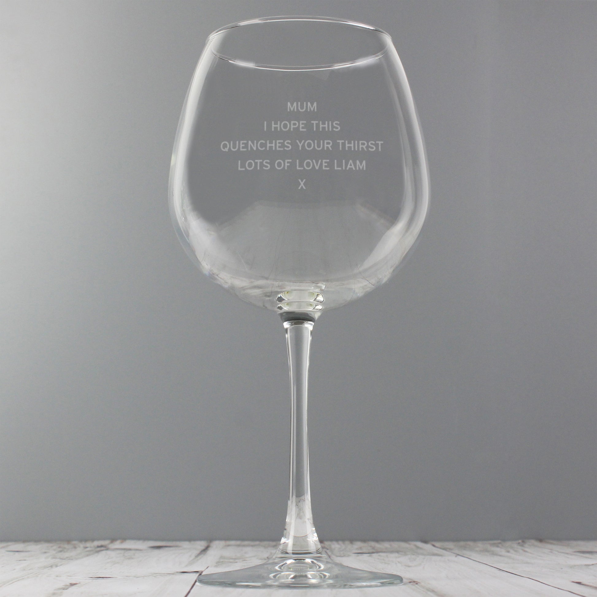 Personalised Bold Statement Bottle of Wine Glass - MK&JD Gifts