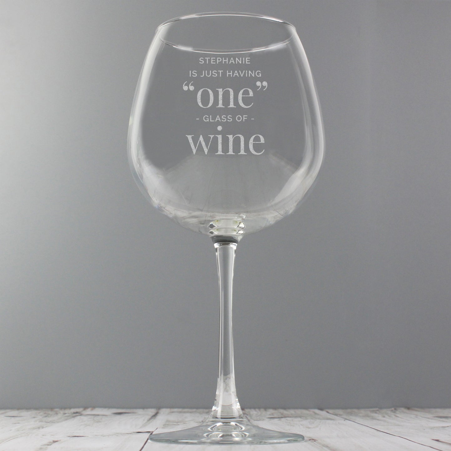 Personalised 'One Glass' Bottle of Wine Glass - MK&JD Gifts