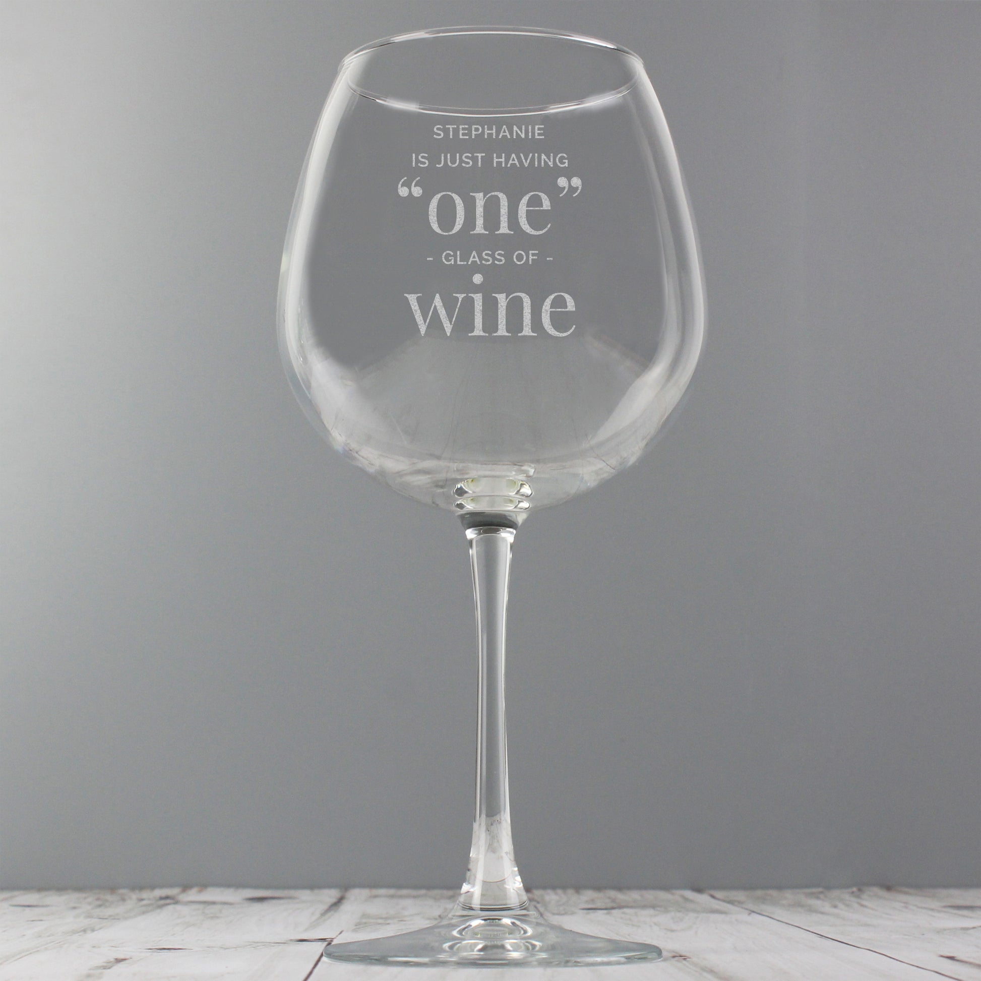Personalised 'One Glass' Bottle of Wine Glass - MK&JD Gifts