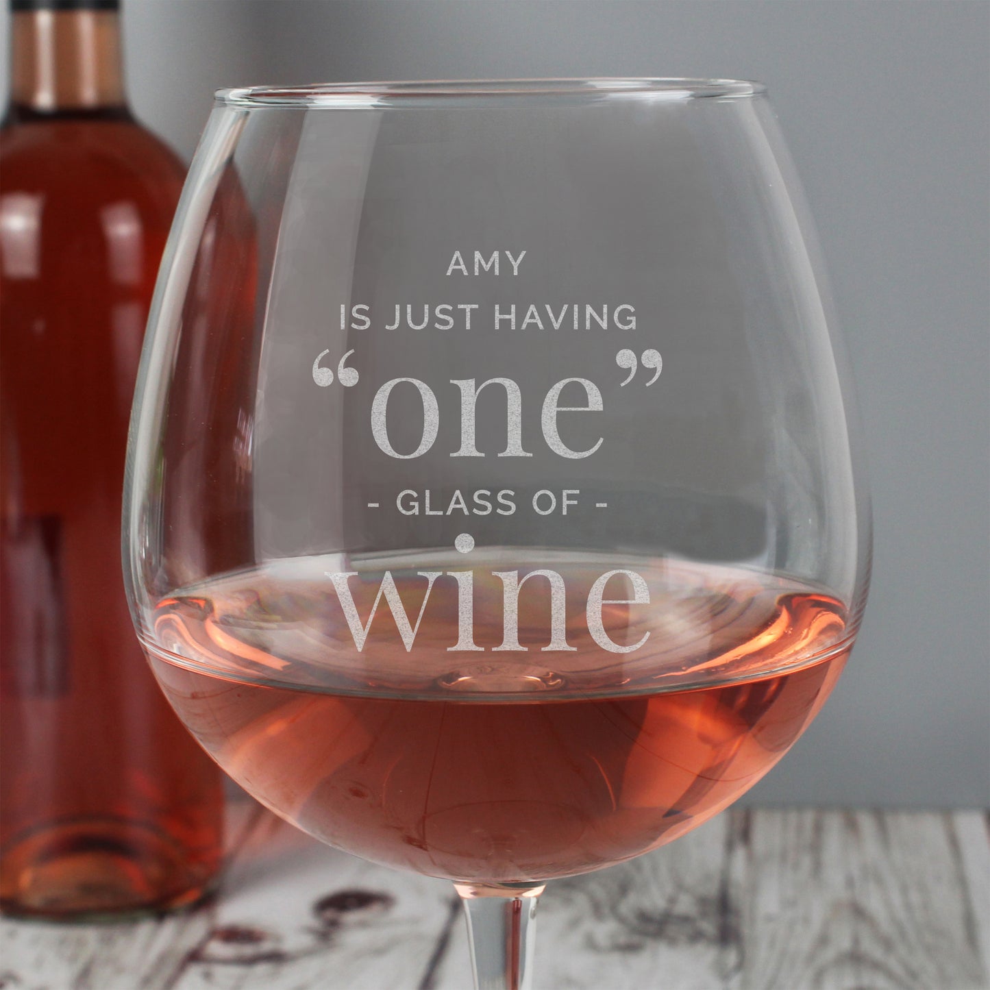 Personalised 'One Glass' Bottle of Wine Glass - MK&JD Gifts