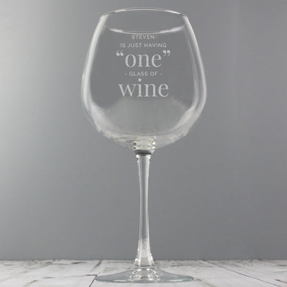 Personalised 'One Glass' Bottle of Wine Glass - MK&JD Gifts