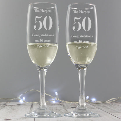 Personalised Anniversary Pair of Flutes - MK&JD Gifts
