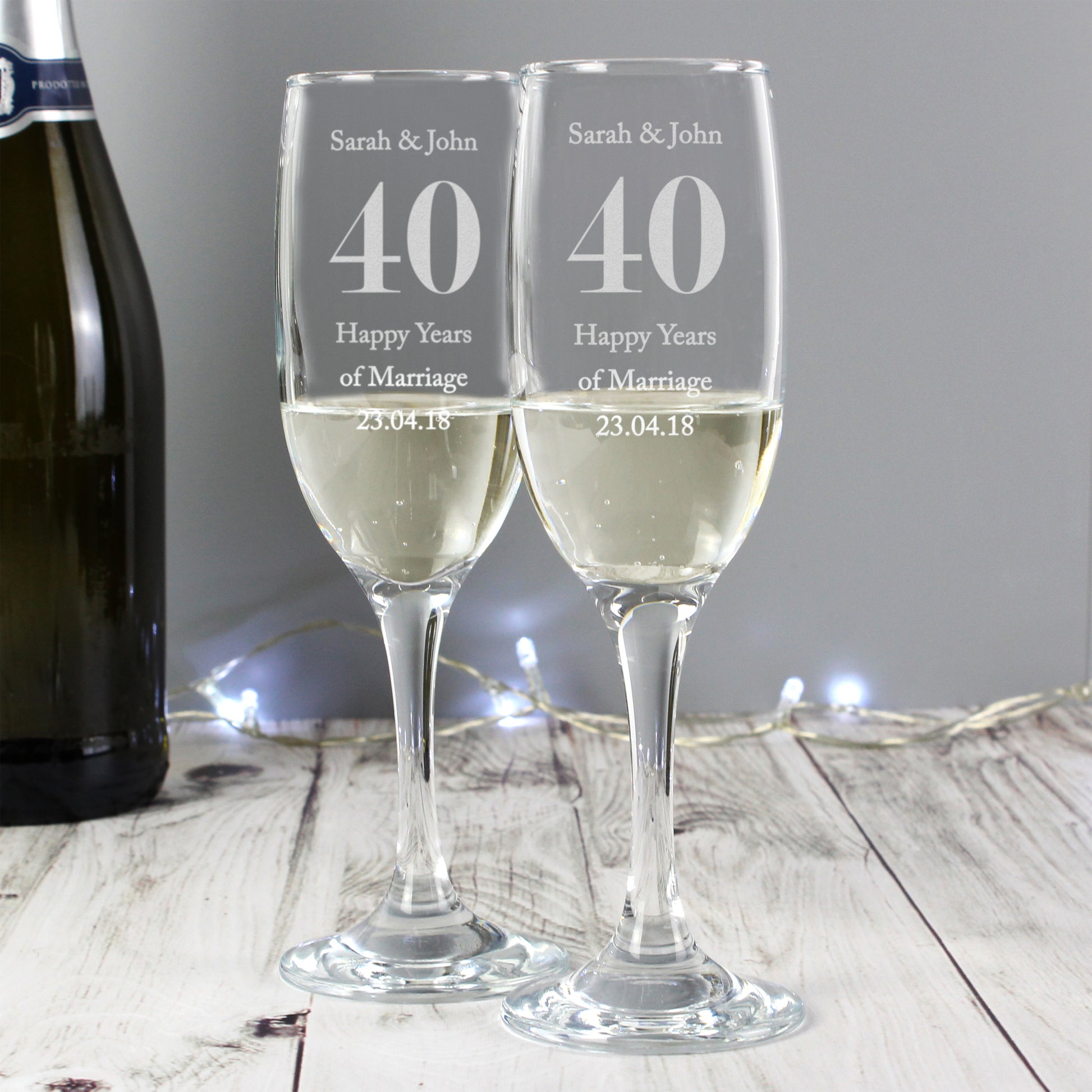 Personalised Anniversary Pair of Flutes - MK&JD Gifts