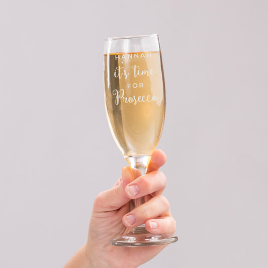 Personalised 'It's Time for Prosecco' Flute