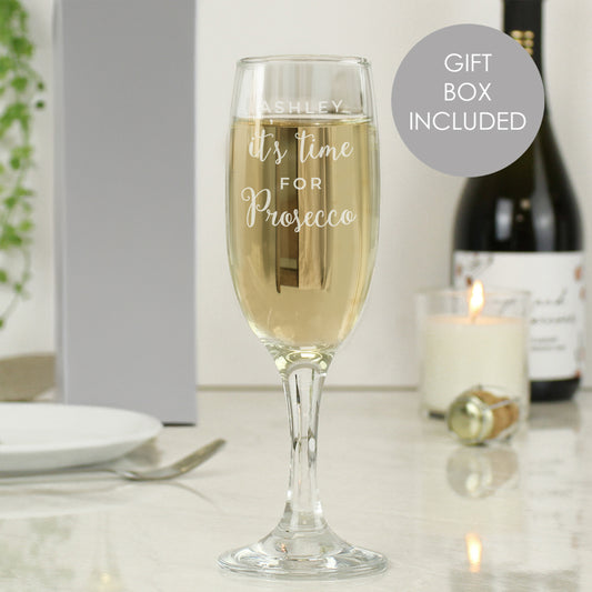 Personalised 'It's Time for Prosecco' Flute - MK&JD Gifts