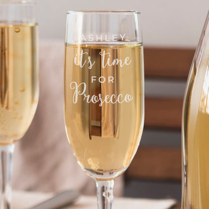 Personalised 'It's Time for Prosecco' Flute - MK&JD Gifts