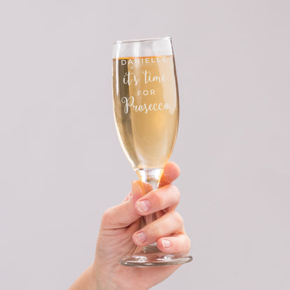 Personalised 'It's Time for Prosecco' Flute - MK&JD Gifts