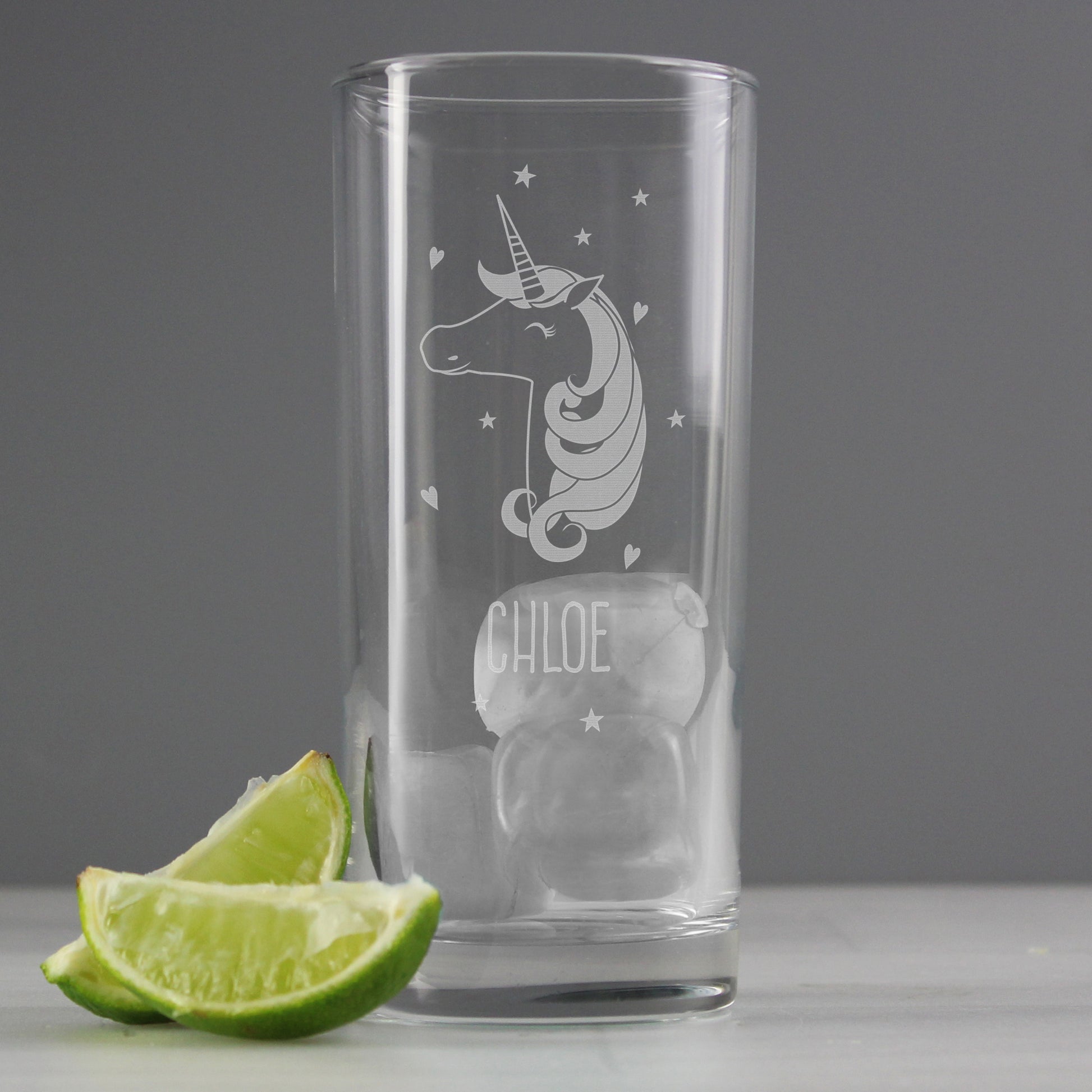 Personalised Unicorn Engraved Hi Ball Glass - MK&JD Gifts