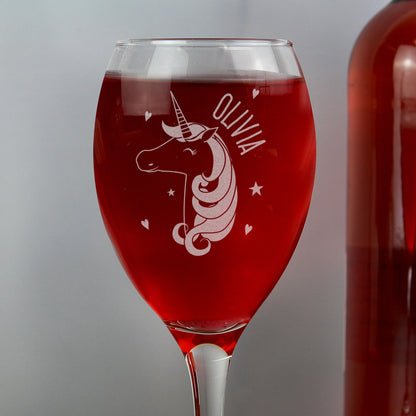 Personalised Unicorn Engraved Wine Glass - MK&JD Gifts