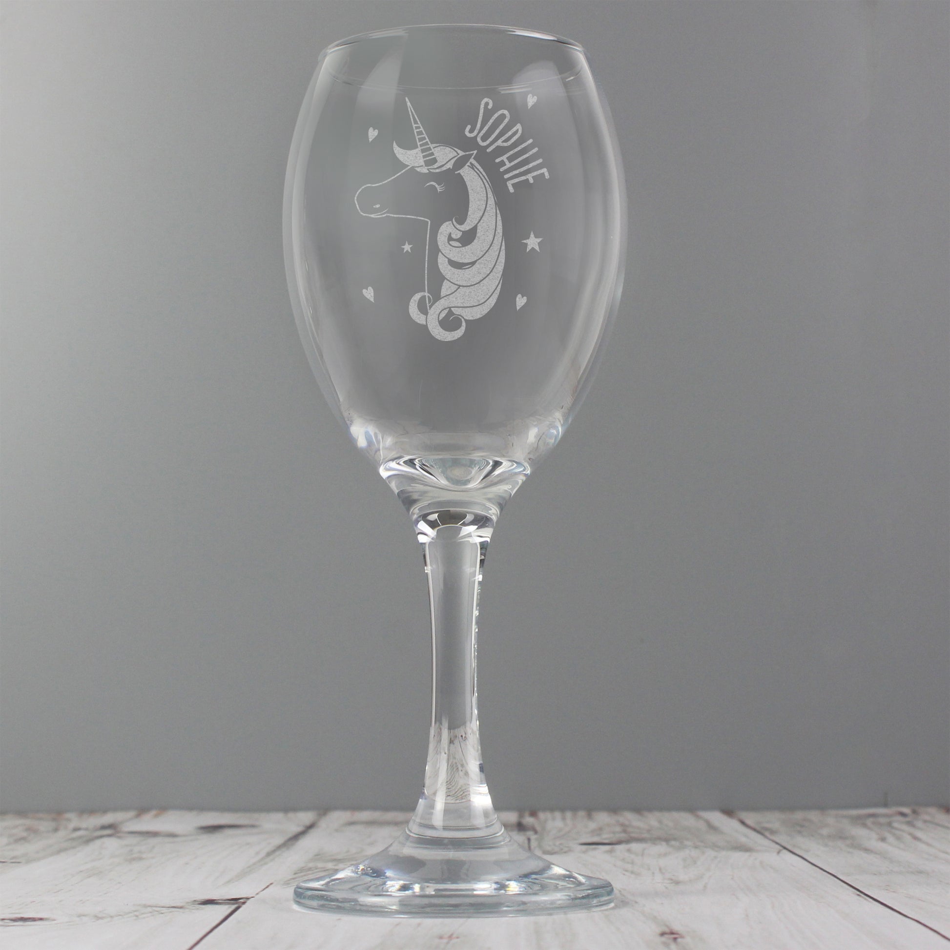 Personalised Unicorn Engraved Wine Glass - MK&JD Gifts