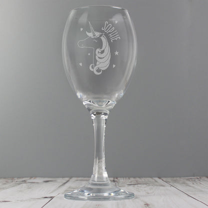 Personalised Unicorn Engraved Wine Glass - MK&JD Gifts