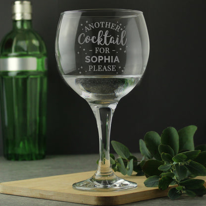 Personalised Another Cocktail Balloon Glass - MK&JD Gifts