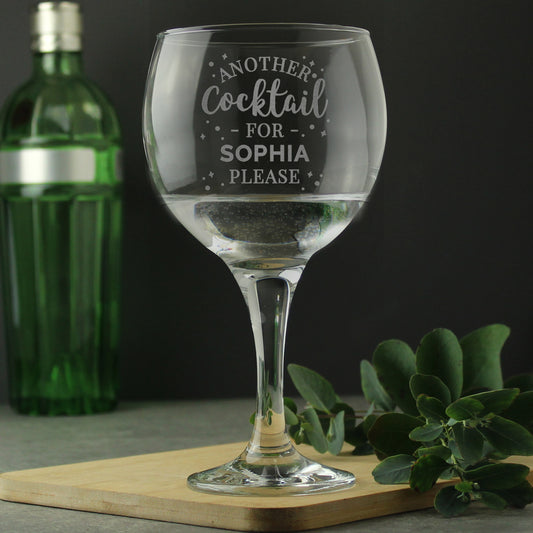 Personalised Another Cocktail Balloon Glass - MK&JD Gifts