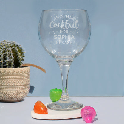 Personalised Another Cocktail Balloon Glass - MK&JD Gifts