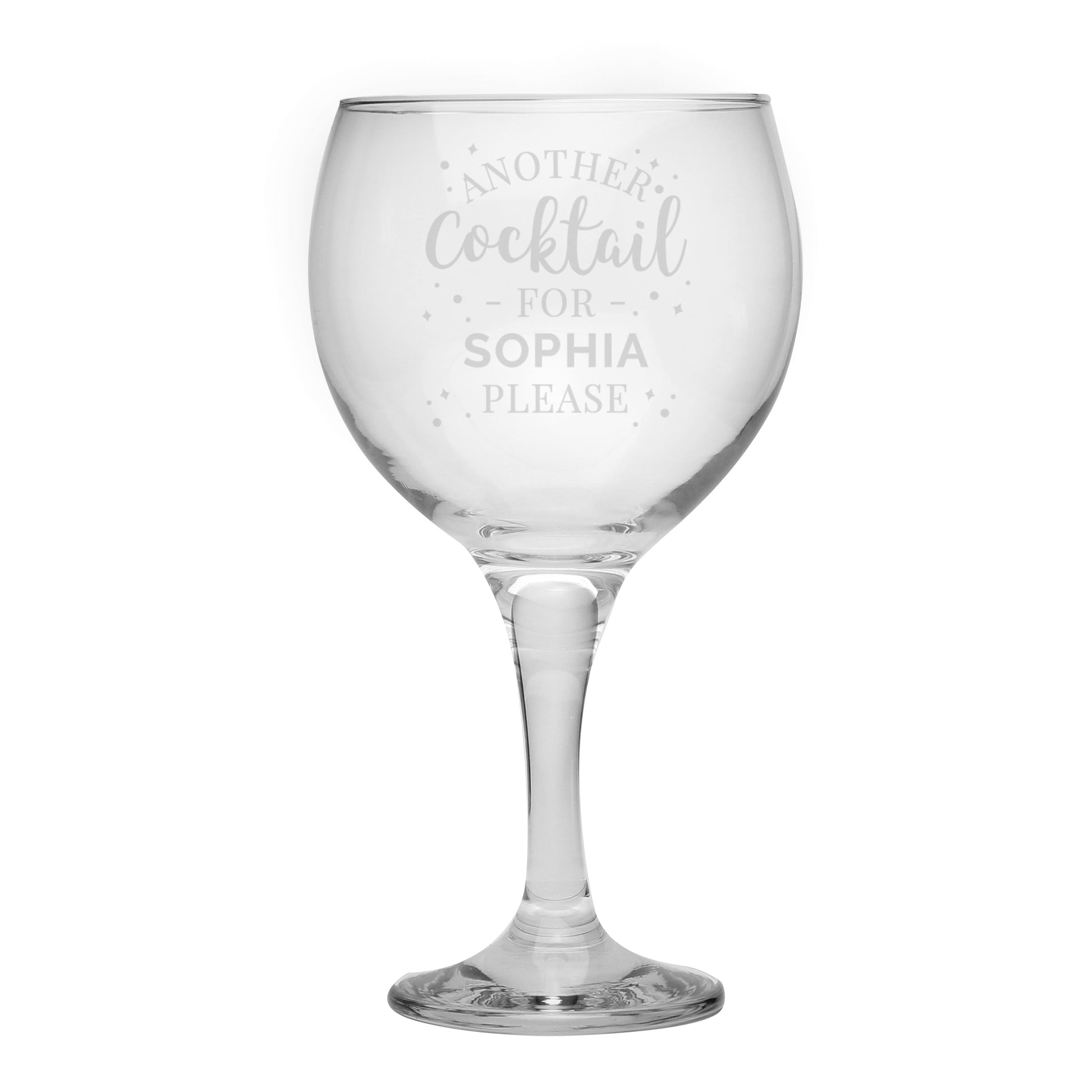 Personalised Another Cocktail Balloon Glass - MK&JD Gifts
