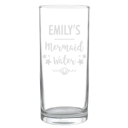 Personalised Mermaid Water Hi Ball Glass - MK&JD Gifts