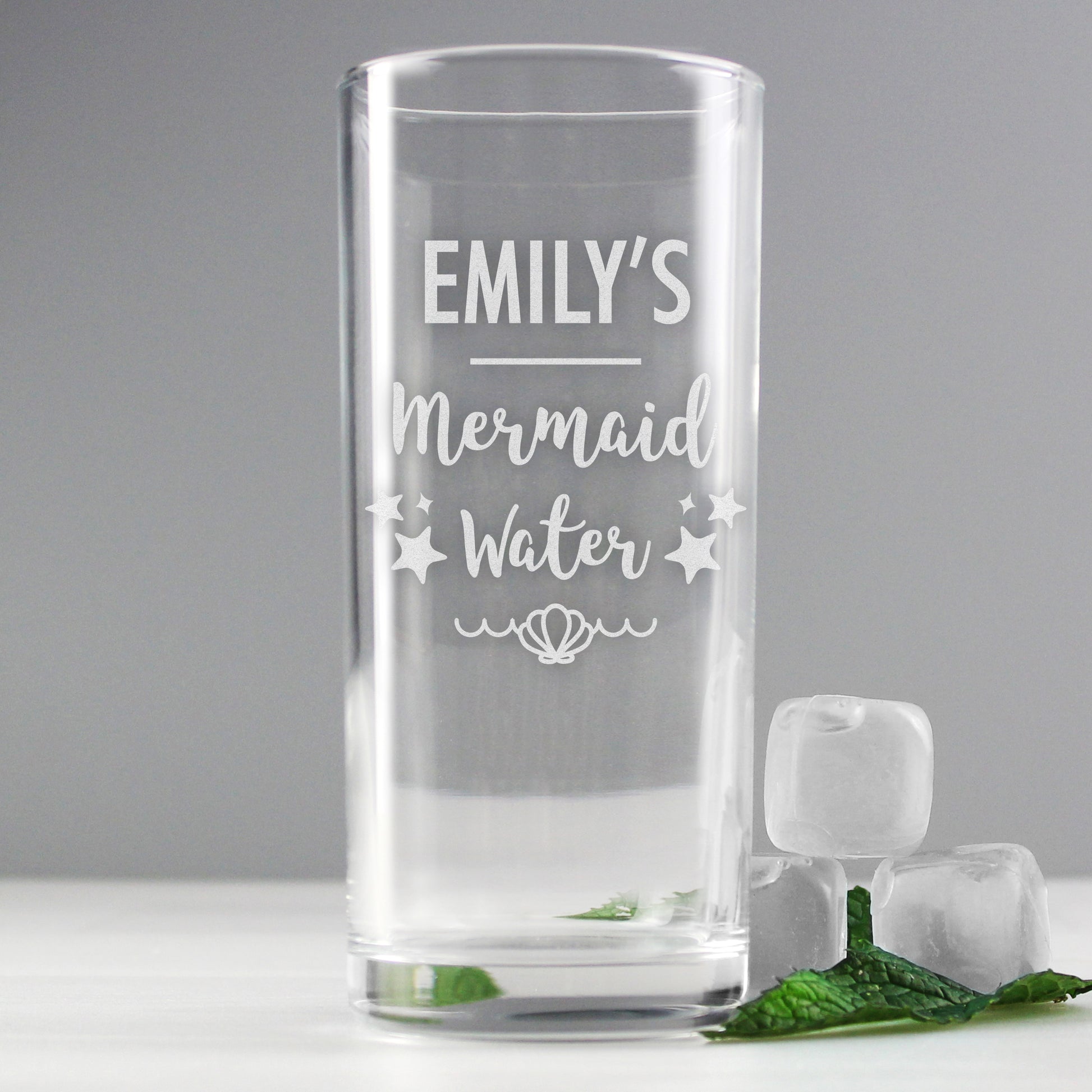 Personalised Mermaid Water Hi Ball Glass - MK&JD Gifts