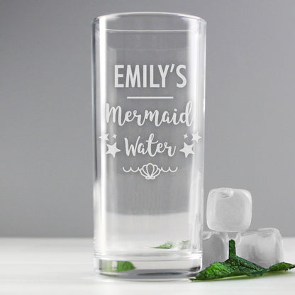 Personalised Mermaid Water Hi Ball Glass - MK&JD Gifts