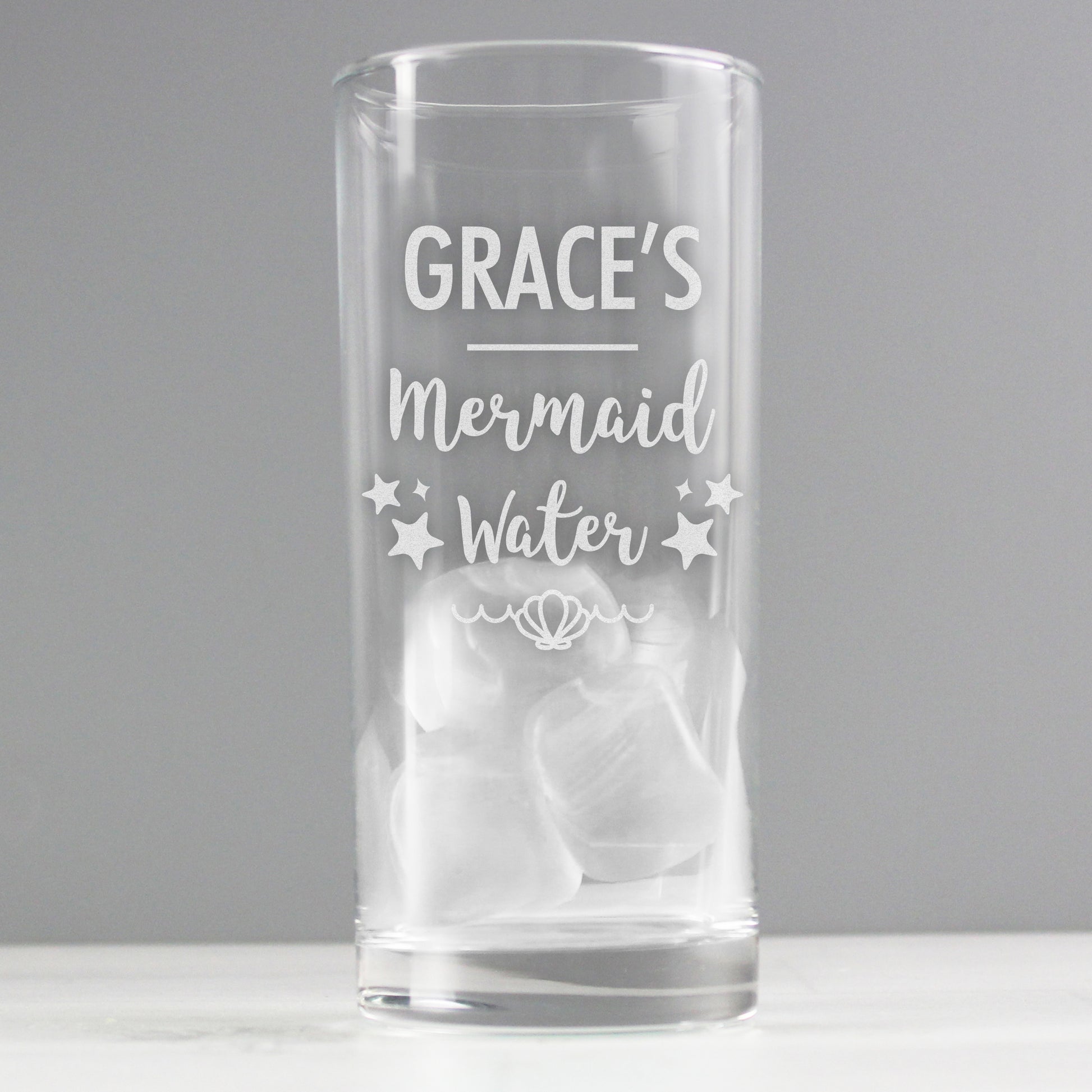 Personalised Mermaid Water Hi Ball Glass - MK&JD Gifts