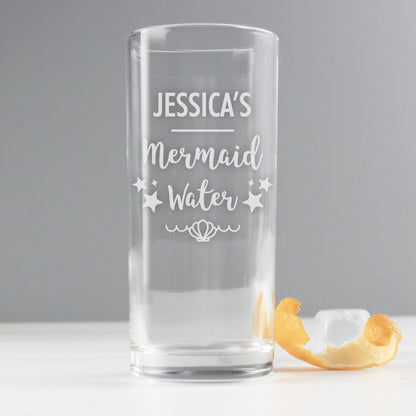 Personalised Mermaid Water Hi Ball Glass - MK&JD Gifts