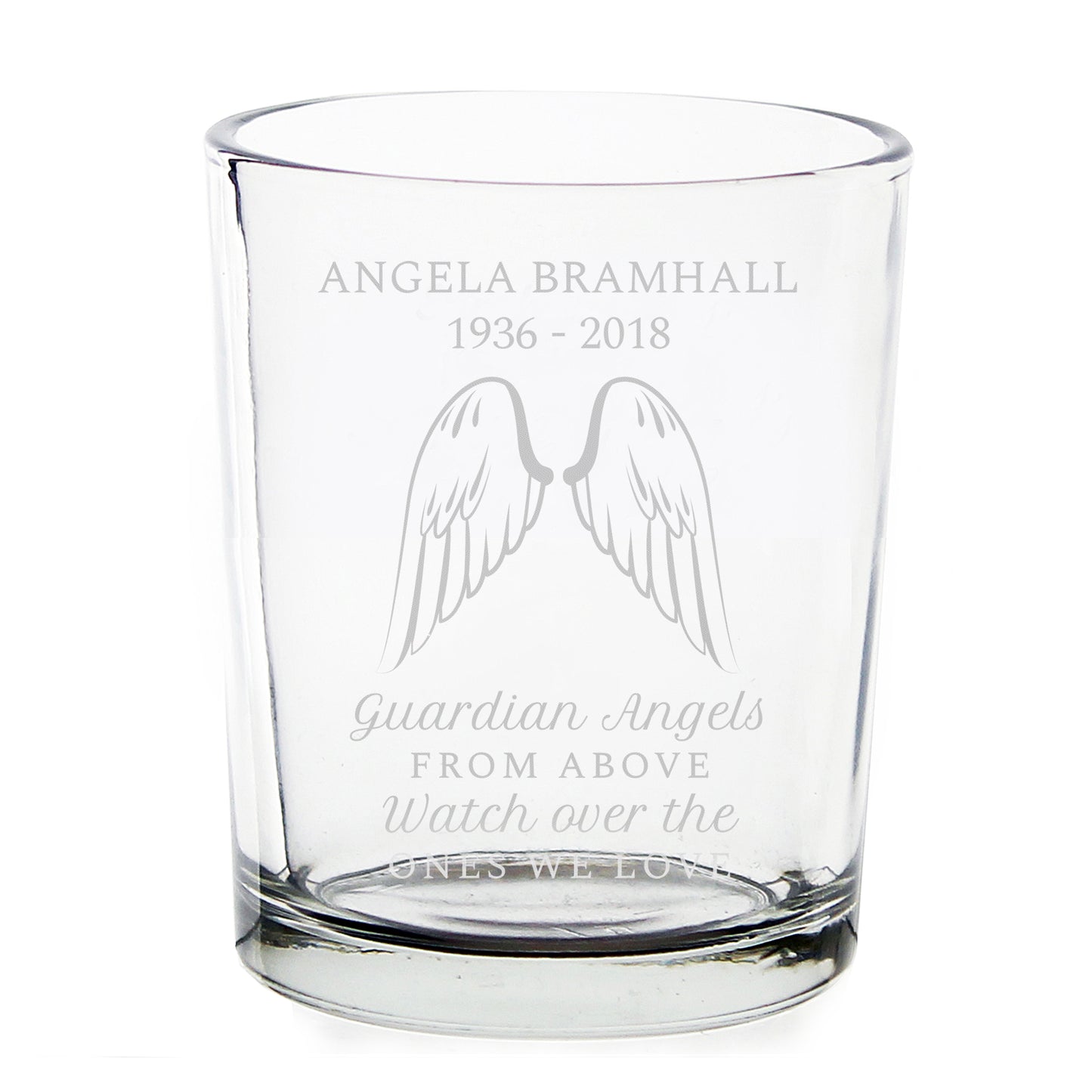 Personalised Guardian Angel Wings Votive Candle Holder - MK&JD Gifts