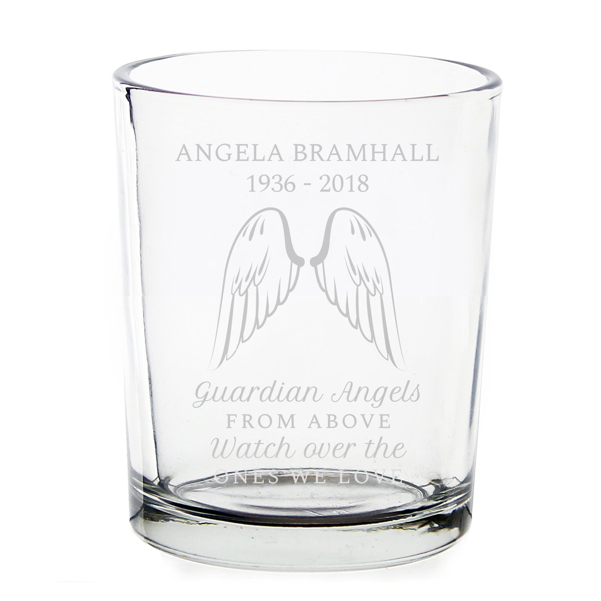 Personalised Guardian Angel Wings Votive Candle Holder - MK&JD Gifts
