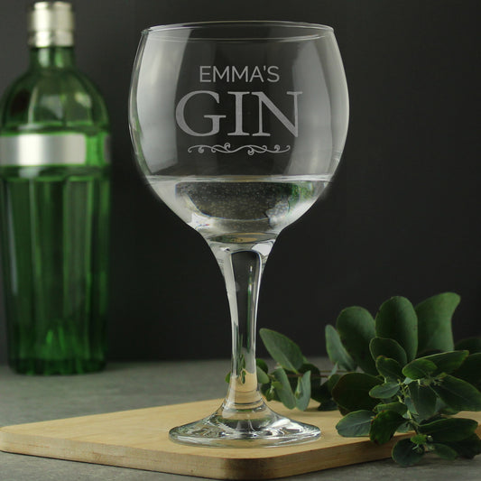 Personalised Gin Balloon Glass - MK&JD Gifts