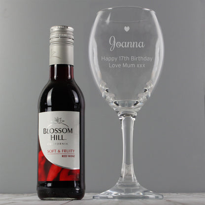 Personalised Red Wine & Heart Wine Glass Set - MK&JD Gifts